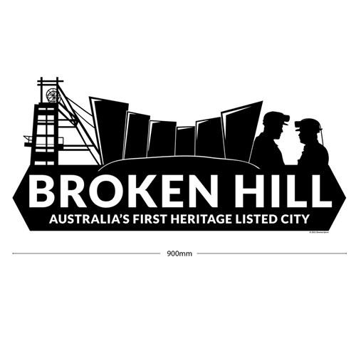 BROKEN HILL STICKER X-LARGE 900mm wide x 450mm high